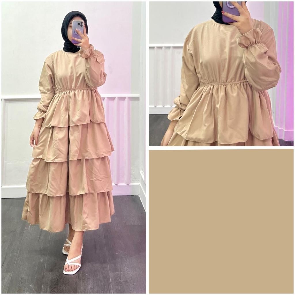 ZEIVOR - ZRD PAKAIAN WANITA HENA / CAMELIA DRESS / Dress Wanita Hijab Keluaran Terbaru / OOTD Dress 
