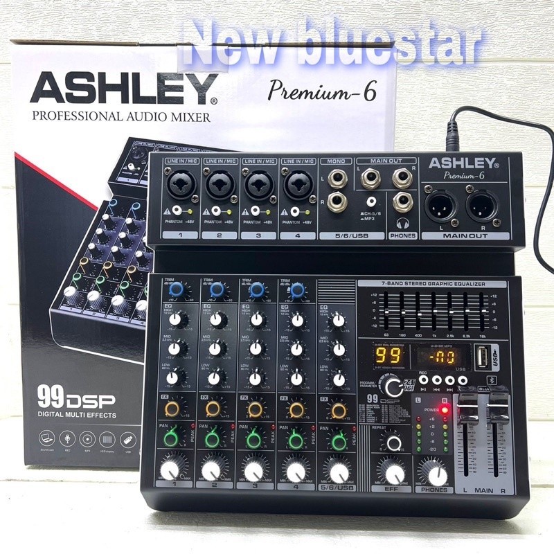 Promo Mixer Audio Ashley Premium 6/Better7/ reverd 6 Original 6 Channel With Soundcard Free ongkir