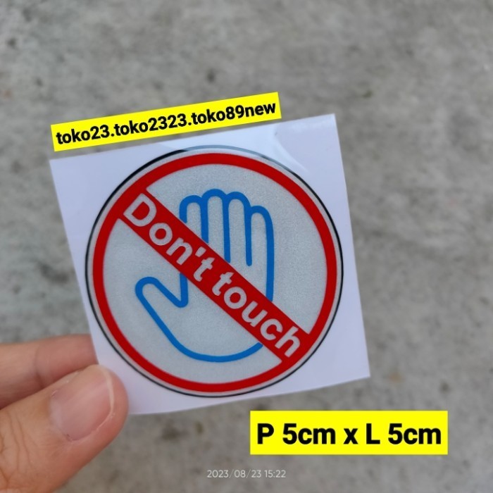 

stiker dilarang pegang don't touch stiker cutting dilarang menyentuh - Biru