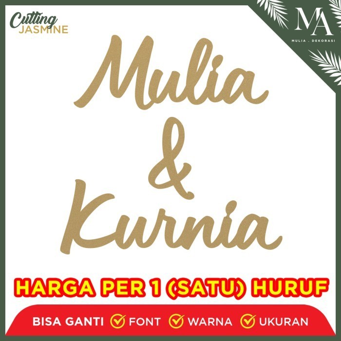 [[LUCKY]] PROMO Tulisan Custom Nama Hiasan Dinding Dekorasi Kamar Lamaran Nikahan  10cm