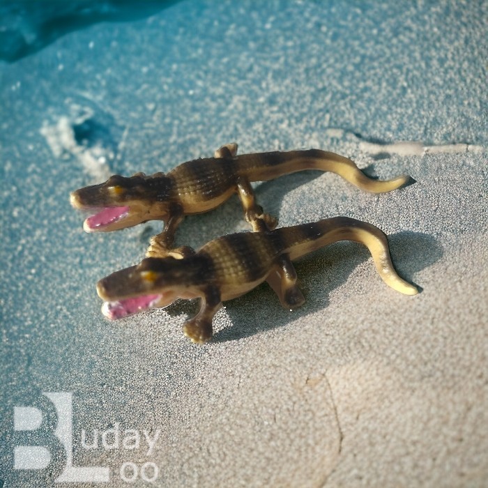Figure Mainan Miniatur Hewan Anak Buaya 2 pcs Crocodile Aligator - Buaya