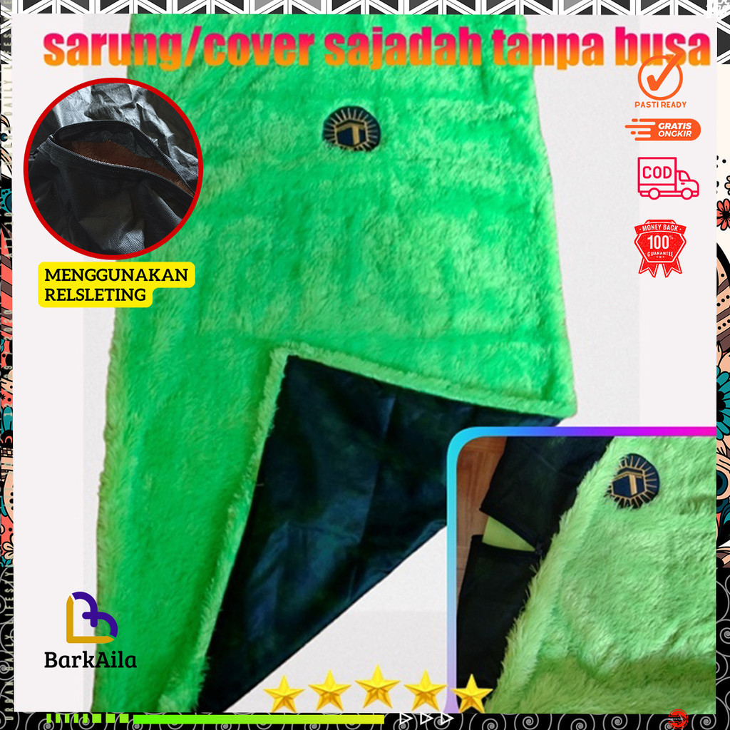 sarung/cover Sajadah Bulu Rasfur Polos 115x65cm/ motip kabah ka'bah non anti slip