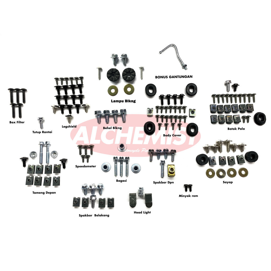 Baut Motor COD Baut Honda Revo Absolute 110 Full Set / Baud Revo Absolute 110 Full Body Fullset / Ba