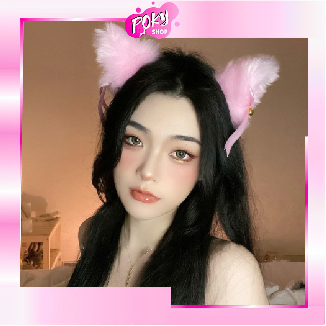 POKY - F5892 Cosplay Furry Headband Cat Ears / Bando Telinga Kucing Nekomimi / Bando Bell Kucing Cos