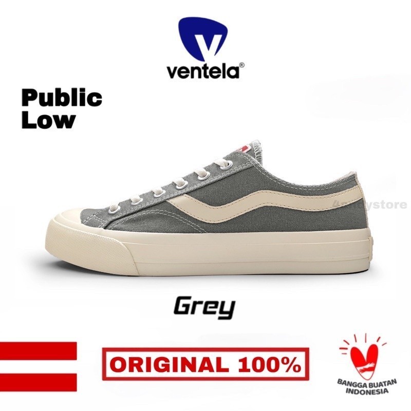 Best Quality Sepatu Ventela Public Low Grey (Original 100%) ventela reborn reflective Abu abu bisa m