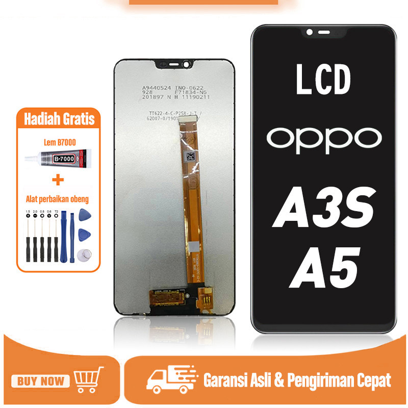 LCD OPPO A3S / OPPO A5 Original 100% TOUCHSCREEN Fullset Crown Murah Compatible For Glass Touch Screen Digitizer Ori Asli