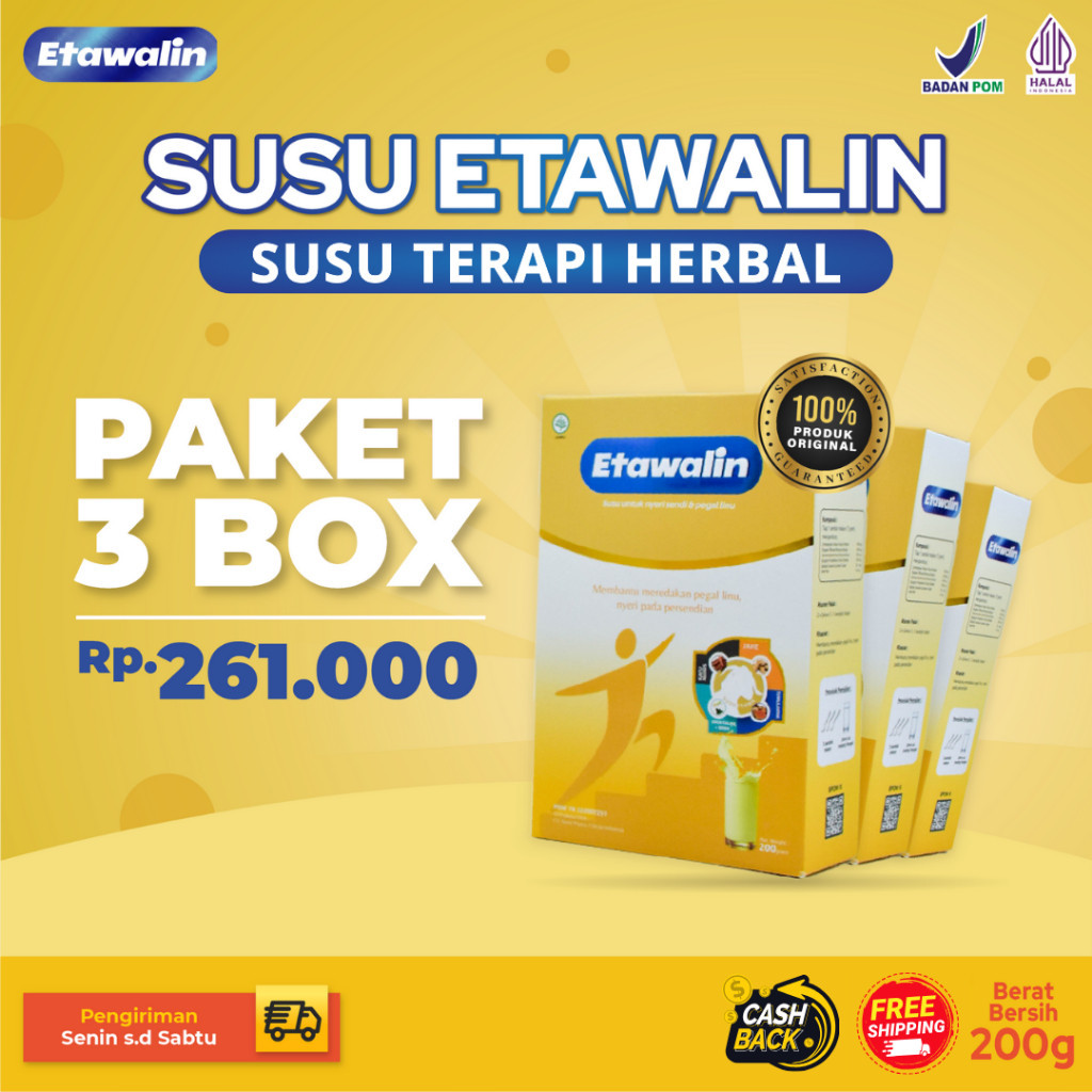 

Psket 1 box harga 50k Etawalin Susu Etawa Nyeri Sendi Asam Urat Ori 3 Box