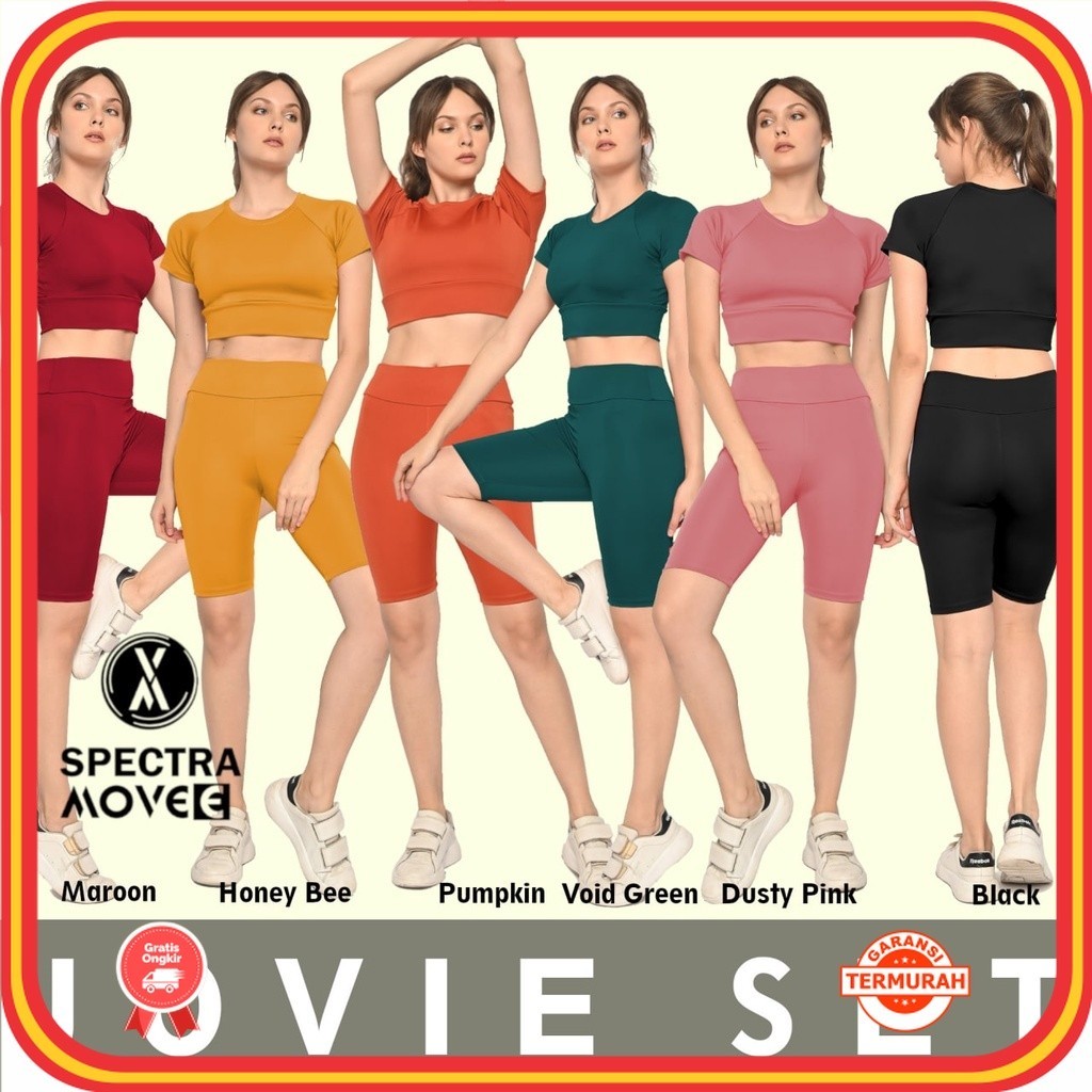 Set Olahraga Murah Bahan Premium Kekinian / Setelan senam JOVIE SET baju senam murah kaos olahraga c