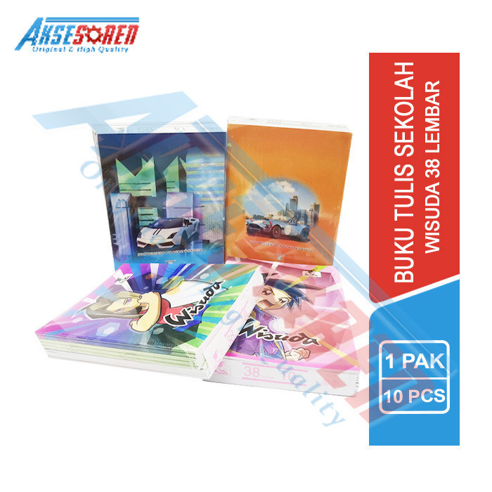

Aksesoren Buku Tulis Sekolah Wisuda [Isi 38 Lembar/ 10 Buku] / Write Book A5 1 Pack / ATK Alat Tulis Sekolah / Buku Kwarto 1 Pak 38Lembar Pendek