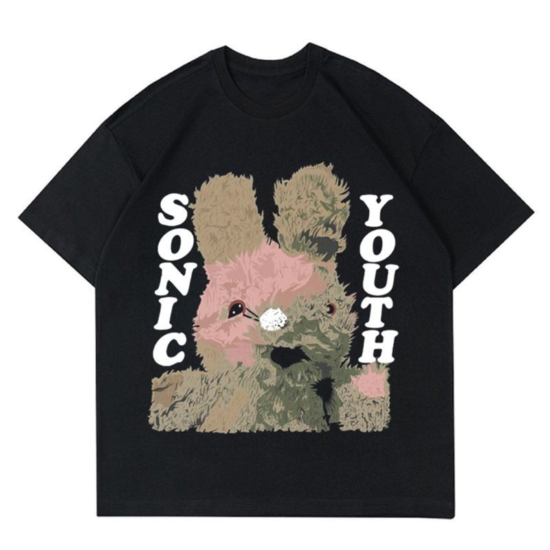 KAOS SONIC YOUTH - DIRTY BUNNY | T-SHIRT BAND VINTAGE SONIC YOUTH GRACIAS | BAJU BAND HITAM PRIA