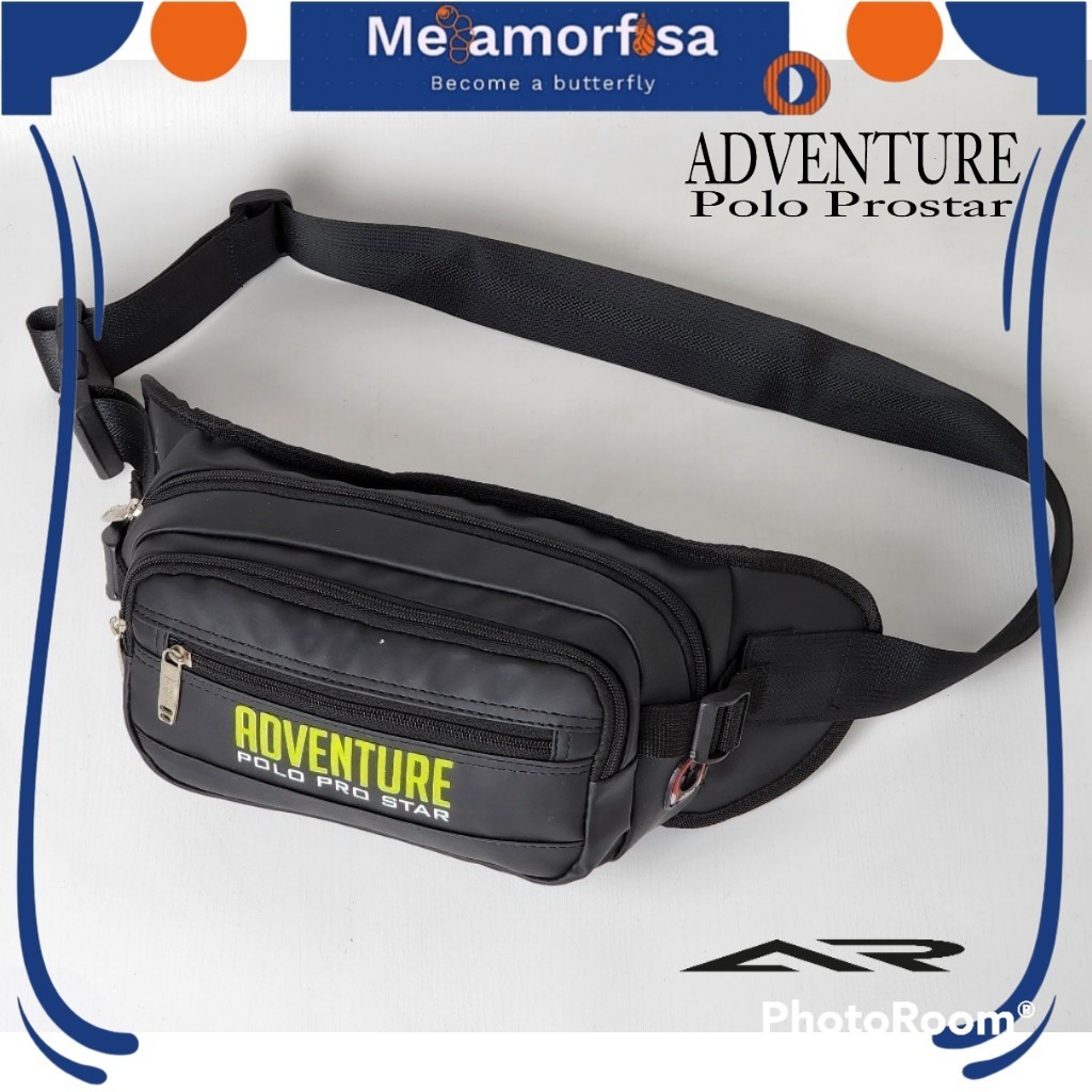 Tas Selempang Pria Anti Air Waistbag Waterproof Original ADVENTURE Polo Prostar