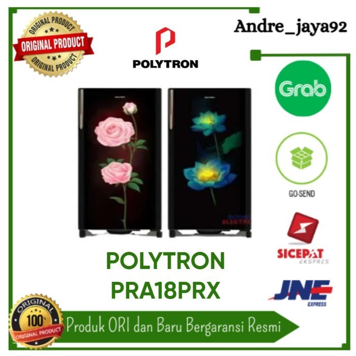 Kulkas Polytron 1 pintu 100% Ori  PRA-18DRX/PRA18PRX