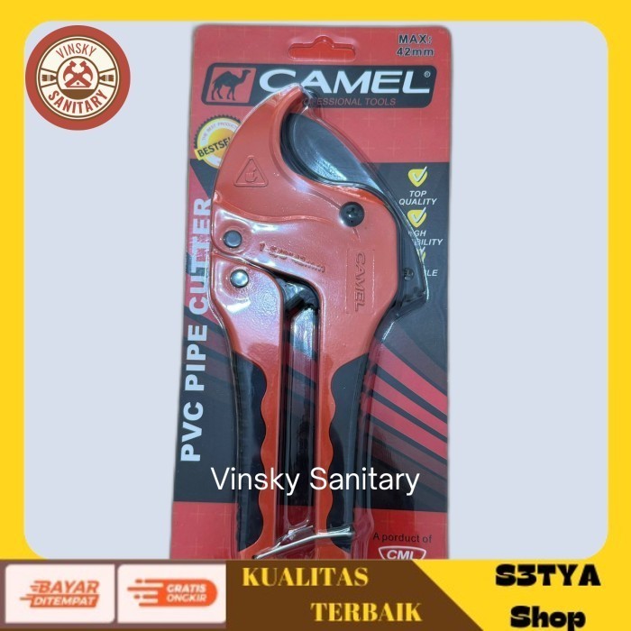 

[S3TYA] KUALITAS TERBAIK Gunting Pipa PVC CAMEL 42MM / Gunting Paralon PVC / PVC Pipe Cutter "BAYAR DI TEMPAT