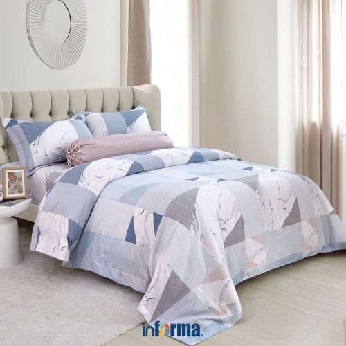 Informa Fiore 180X200 cm Set 6 Pcs Seprai King Katun Satin Granito Sprei Motif Seprai Aesthetic Sepr