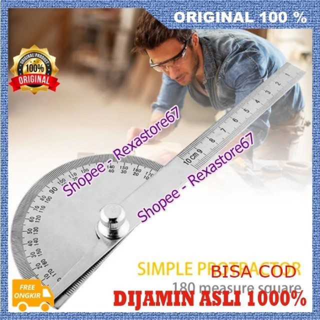 

BELI 1 GRATIS 1 Penggaris Busur 180° Stainless Steel Protractor Angle RulerPenggaris Sudut Stainless Steel ASLI