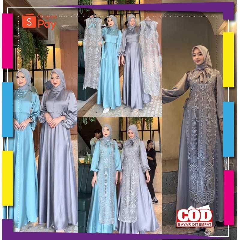KAIN LEMBUT HALUS ADEM TEBAL / Clara Dress One Set Busana Kondangan Luxury Busui Friendly Size M-XXL
