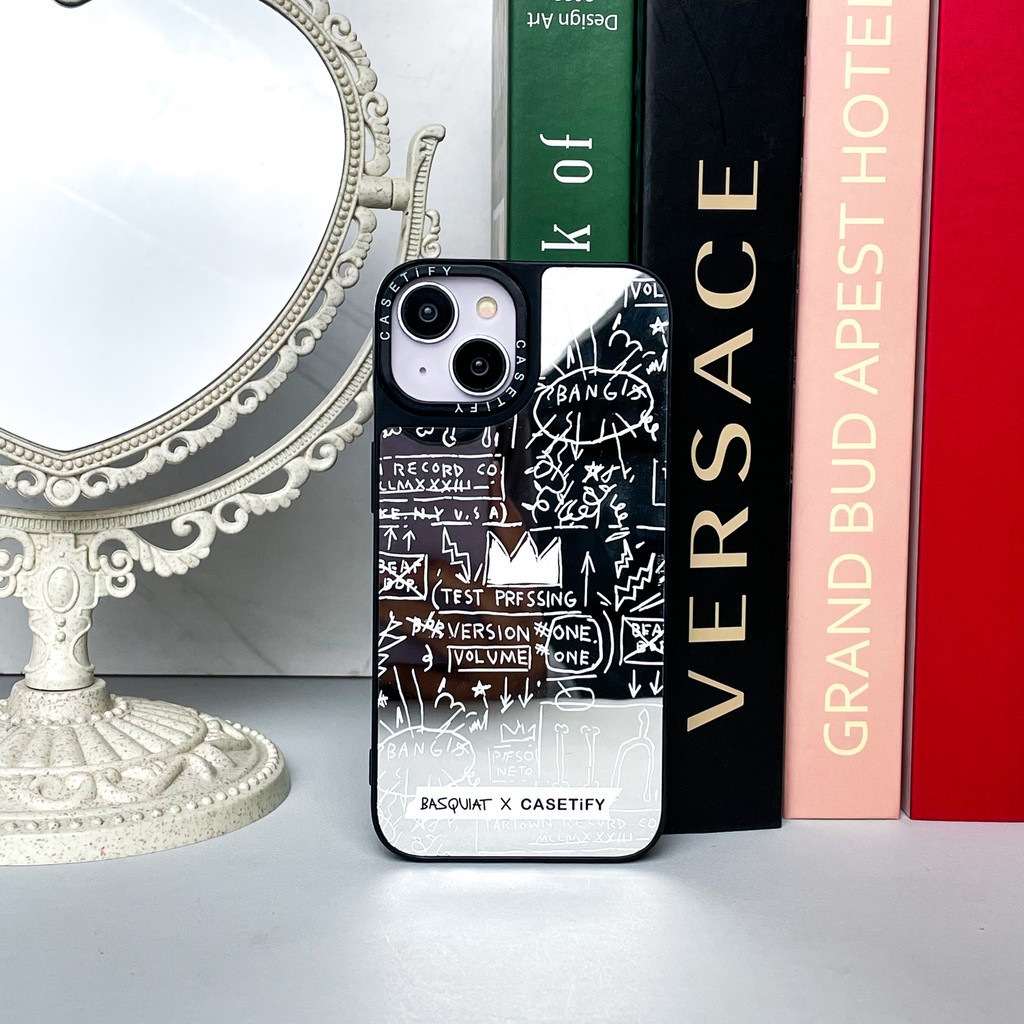 [SatSet.ind] Hard Case Kaca Motif Abstract Basquiat Art Compatible with iPhone 13 14 Pro ProMax Plus
