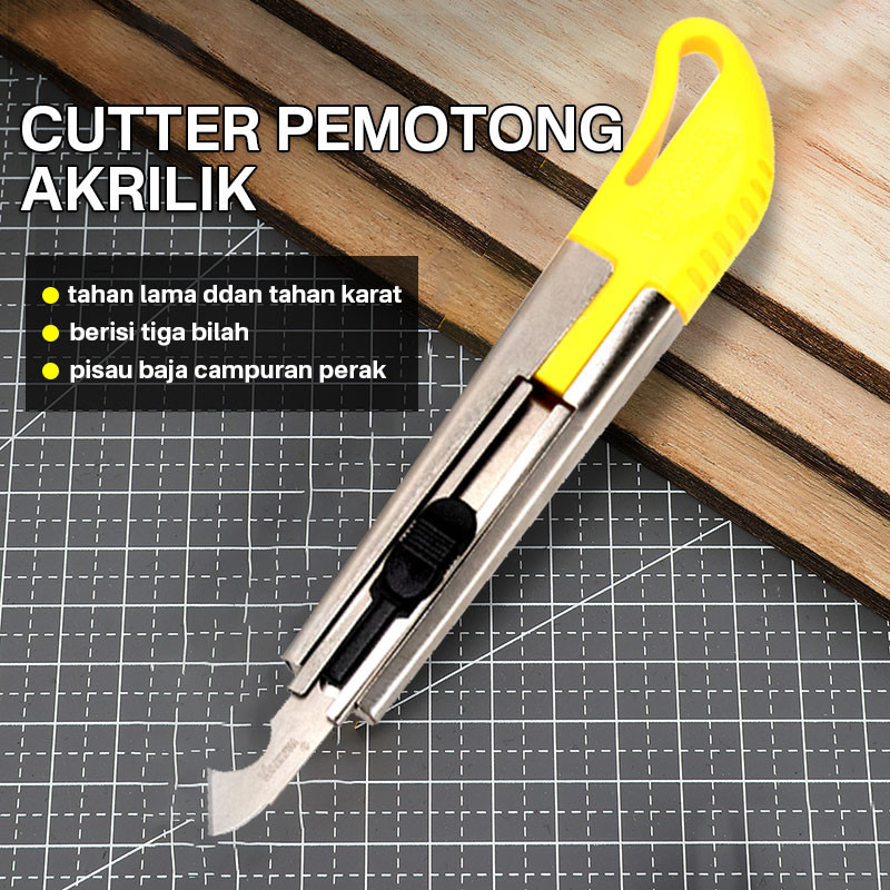 

❀POPOCOLA❀Pisau Cutter Akrilik/Pemotong Akrilik/Acrylic Cutter/Alat Pemotong HPL PVC/Plexyglass/Pisau tebal gambar/kertas industri besar/pisau membongkar/pemotong kertas/pisau pelat khusus/pemotong plastik akrilik/pemotong plastik/pisau kait