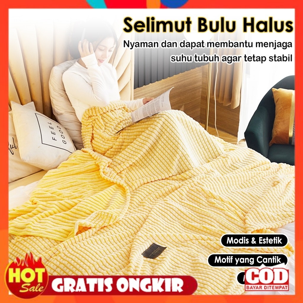 KAIN HALUS ADEM LEMBUT TEBAL / Selimut Bulu Motif Kotak Kotak 150x180cm/Selimut Bulu Lembut Motif Ko