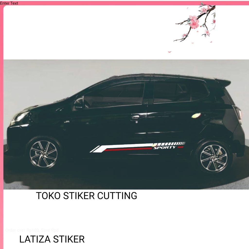 CUTING STIKER MOBIL STIKER LIS STRIPING MOBIL Stiker Mobil cutting Ayla Variasi Agya Hitam Putih ker