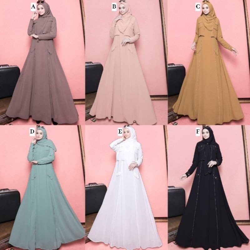 Noura Series Dress Hitam Putih by Humaira Ready RUMAH GAMIS SURABAYA