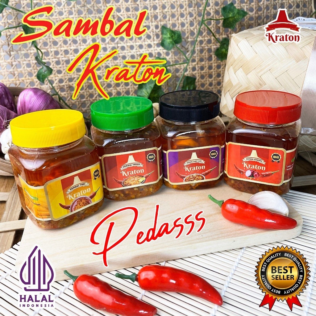 

Sambal Cumi/ Sambal Teri/ Sambal Bawang/ Sambal Terasi Kraton Pedas Gurih Enak Instan Asli Alami Tanpa Bahan Pengawet