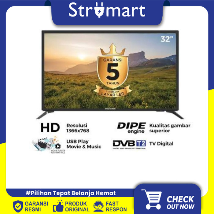 POLYTRON LED DIGITAL TV 32 INCH PLD 32V1853 GARANSI RESMI