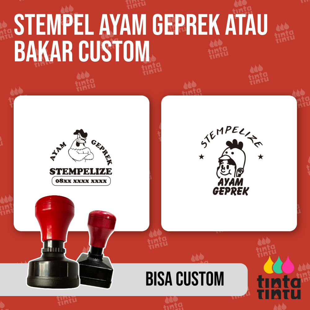 Stempel Ayam Geprek atau Bakar Custom