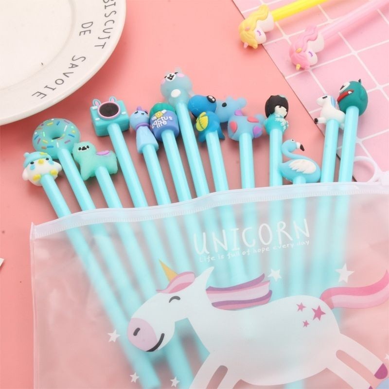 

Cocomoca Pen Gel Kepala Karakter Warna Pastel Isi 10 Pcs / Pen Anak Seni Kreatif 10 buah