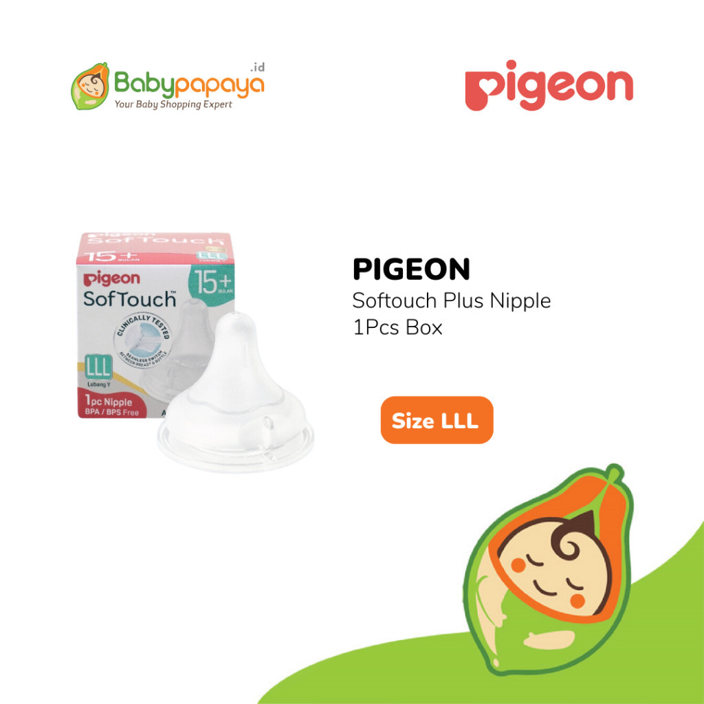 PIGEON SOFTOUCH PLUS NIPPLE 1 PCS BOX LLL