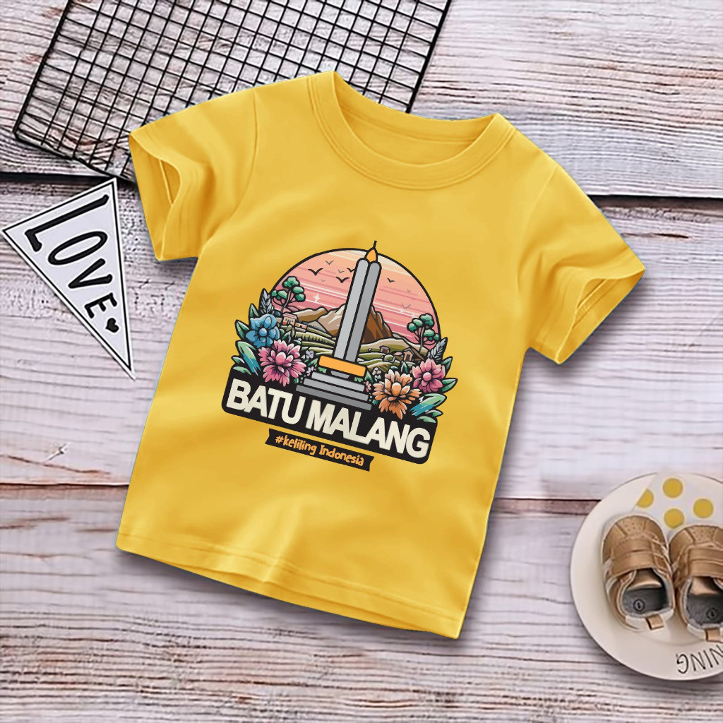 EdmundShop - Atasan Baju Anak Untuk Anak 1-10 Tahun Cowok Cewek Warna Motif Batu Malang