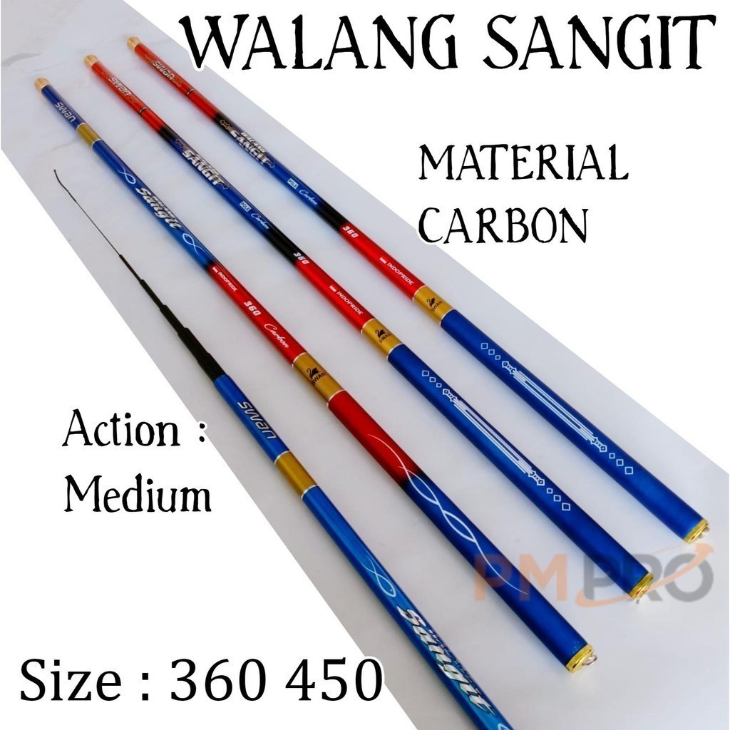 Swan Walang Sangit 360 Joran Tegek Ruas Panjang Bahan Carbon Action Medium Tongkat Pancing Tegeg Kol