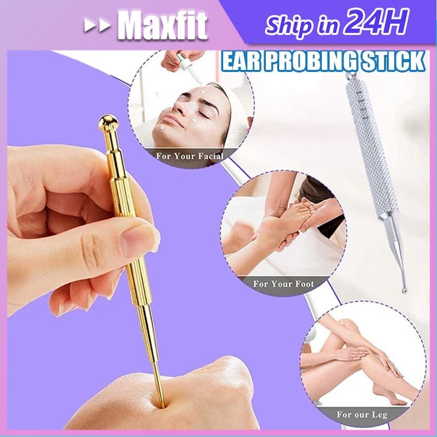 Probe Pen Pena Therapi Akupuntur Akupresure Refleksi Titik Pijat Wajah Telinga Tembaga Silver Pen