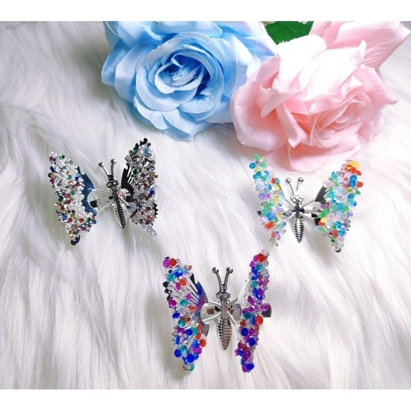 JEPITAN  RAMBUT PONI KUPU KUPU / JEPIT RAMBUT KUPU KUPU BERGERAK / JEPITAN RAMBUT KOREA