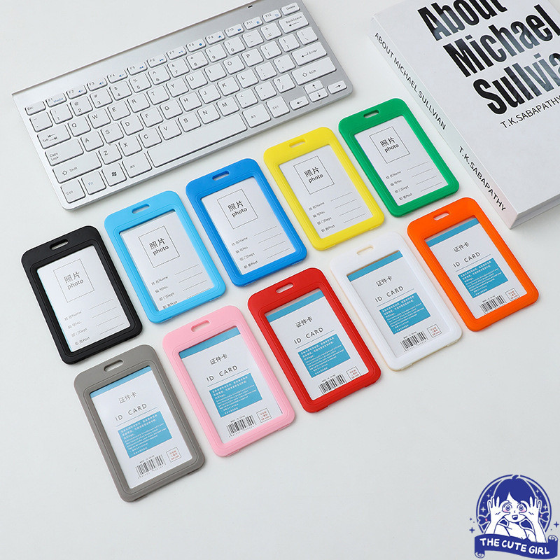 

Name ID Card Holder Tag Id Card Transparant Gantungan KartuPlastik Vertical Lanyard polos-stazionario