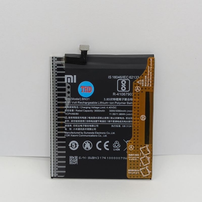 Batre Baterai Xiaomi Redmi Note 5A / Note 5A Prime BN31 ORIGINAL