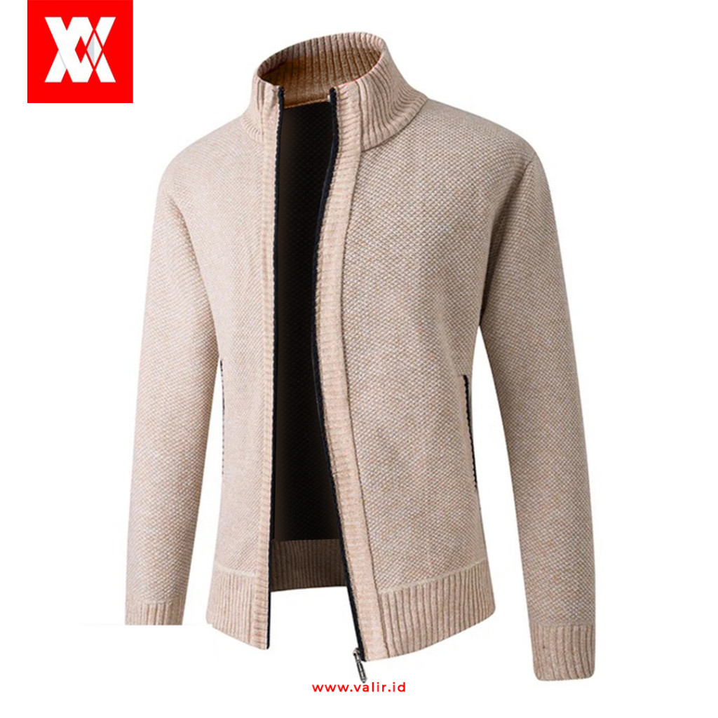 Metromoda Luxe Jaket Pria Bahan Rajut Tebal dan Lembut Model kasual Kualitas Import