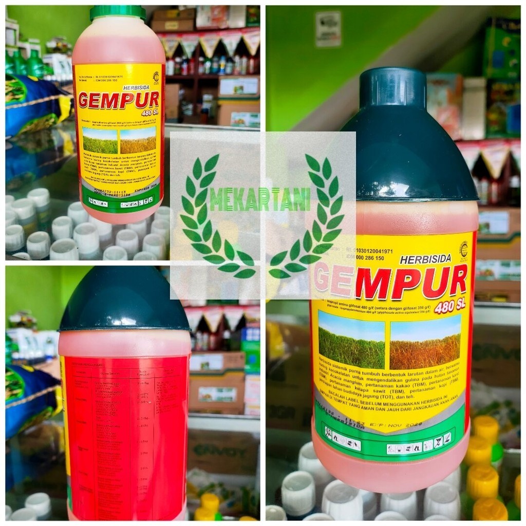 Gempur 1liter/ HERBISIDA GEMPUR 480SL 1LITER OBAT PERTANIAN PEMBASMI RUMPUT LIAR