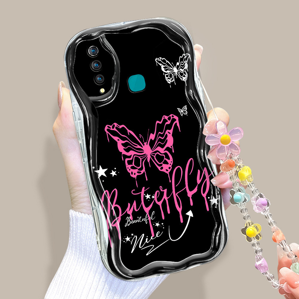 Casing Hp Untuk Vivo Z1 Pro Z5X Phone Case Imut Handphone Cassing Butterfly Soft Cover Dan Tali Brac