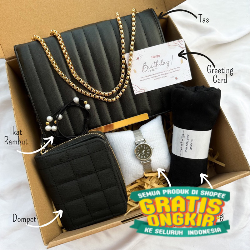 [A6469]HAMPERS GIFT BOX TAS ARA KADO ULANG TAHUN CEWEK/HAMPERS TAS WANITA/KADO ULANG TAHUN PACAR/KAD