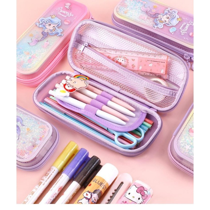 

✨NEW✨ -Tempat Pensil Anak Sekolah Glitter Korea Kawaii Kotak Pensil Unik - Mermaid