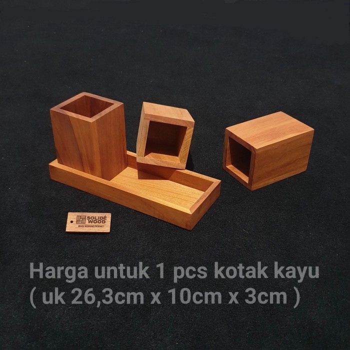 

✨NEW✨ -kotak kayu 26cm x 10cm x 3cm tempat pulpen pensil sendok organizer