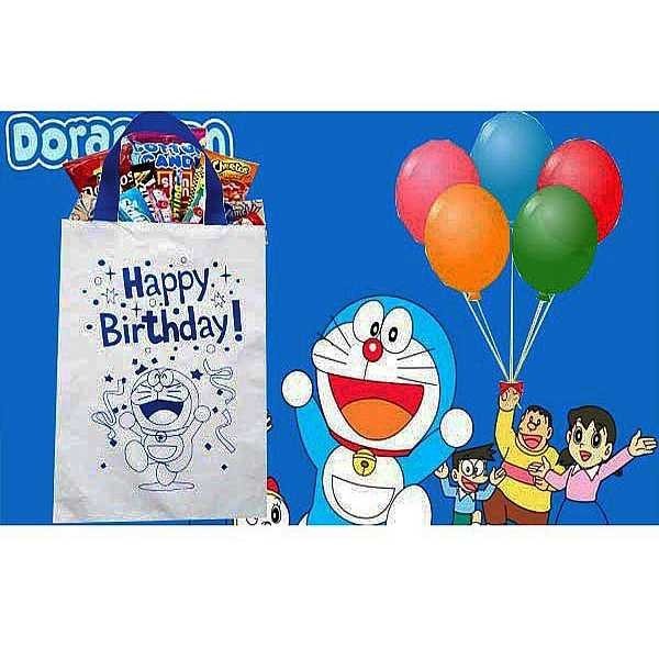 Tas Ulang Tahun Doraemon Bahan Plastik Tas Ultah Anak Sederhana Murah