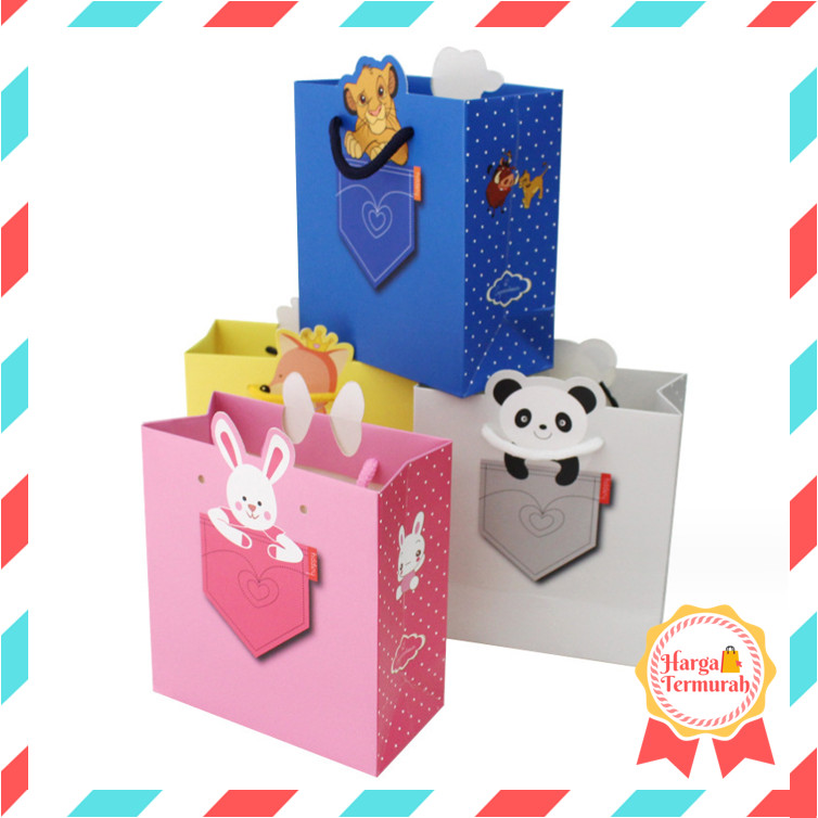 

Harga Termurah - 1202 Kantong Kado Motif Animal / Paper Bag Souvenir Ulang Tahun / Goodie Bag