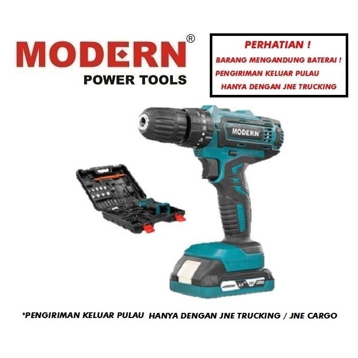Mesin Bor Cordless MODERN M16 Drill 20V Set Tangan Baterai Impact M-16