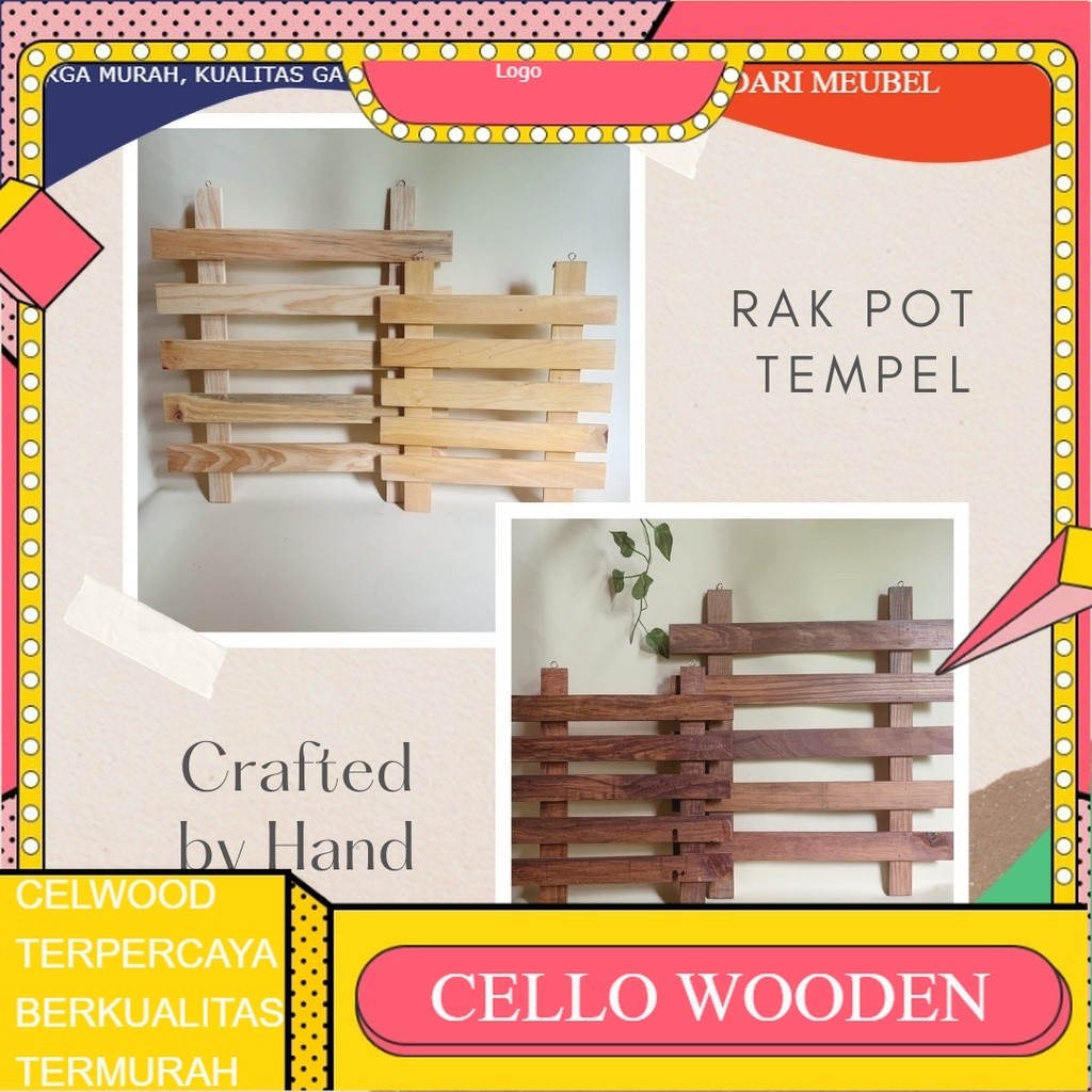 Rak Pot Tempel Dinding Alas Pot Dinding Kayu Vertical Garden Wall Gardening Rack /wooden/wooden craf