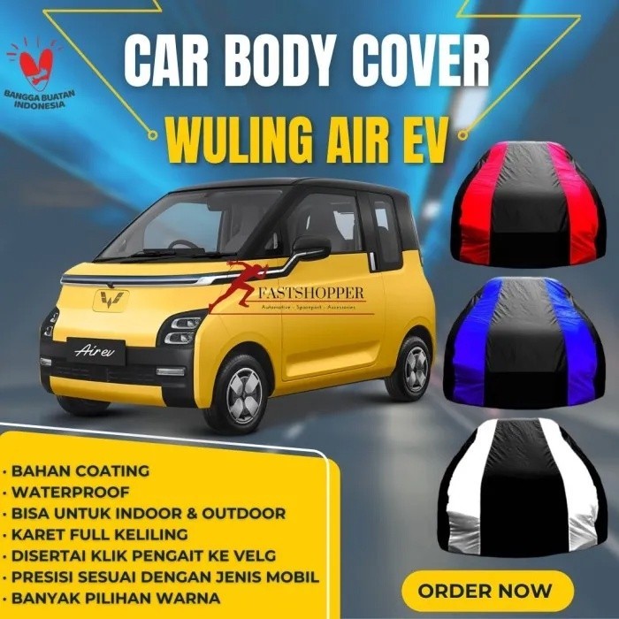 SARUNG MOBIL PREMIUM + TALI PENGAIT VELG MOBIL WULING AIR EV Sarung mobil Listrik Wuling