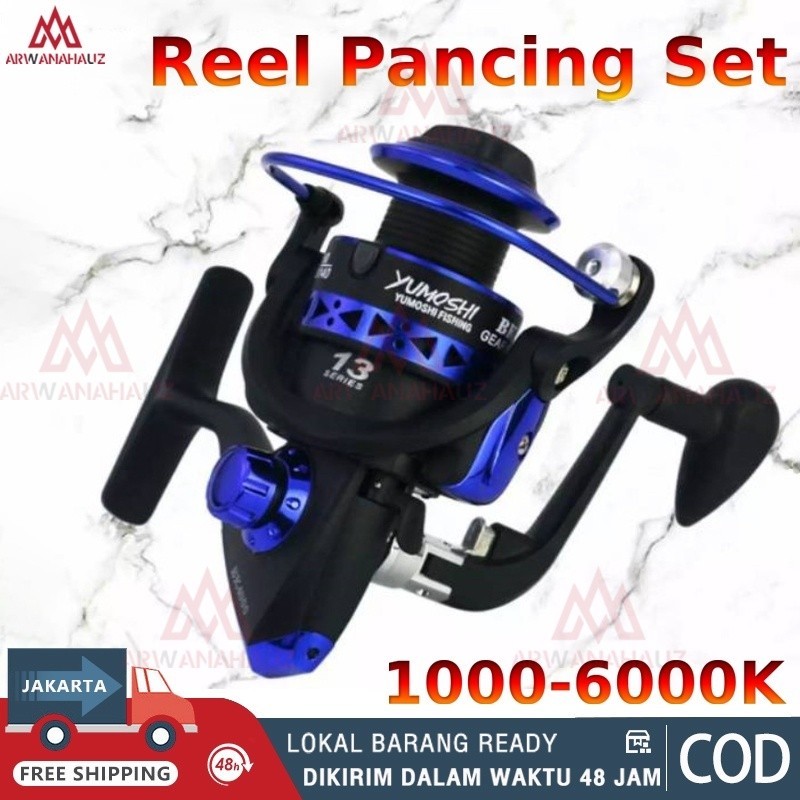 【COD】Ril Reel Yumoshi 12BB Spool Besi BL3000 Reel Yumoshi 13BB Spool Besi Metal BK1000-6000 / YUMOSH