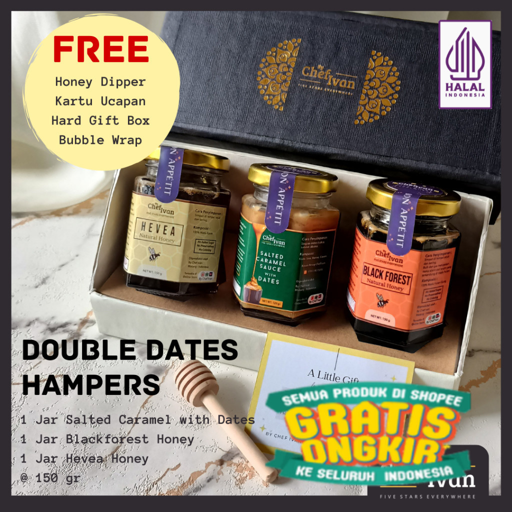 

Double Honey Dates Hampers Madu dan Selai Kurma Parcel Sehat Gift Set by Chef Ivan/ ZUMA AEROBIK LANTAI