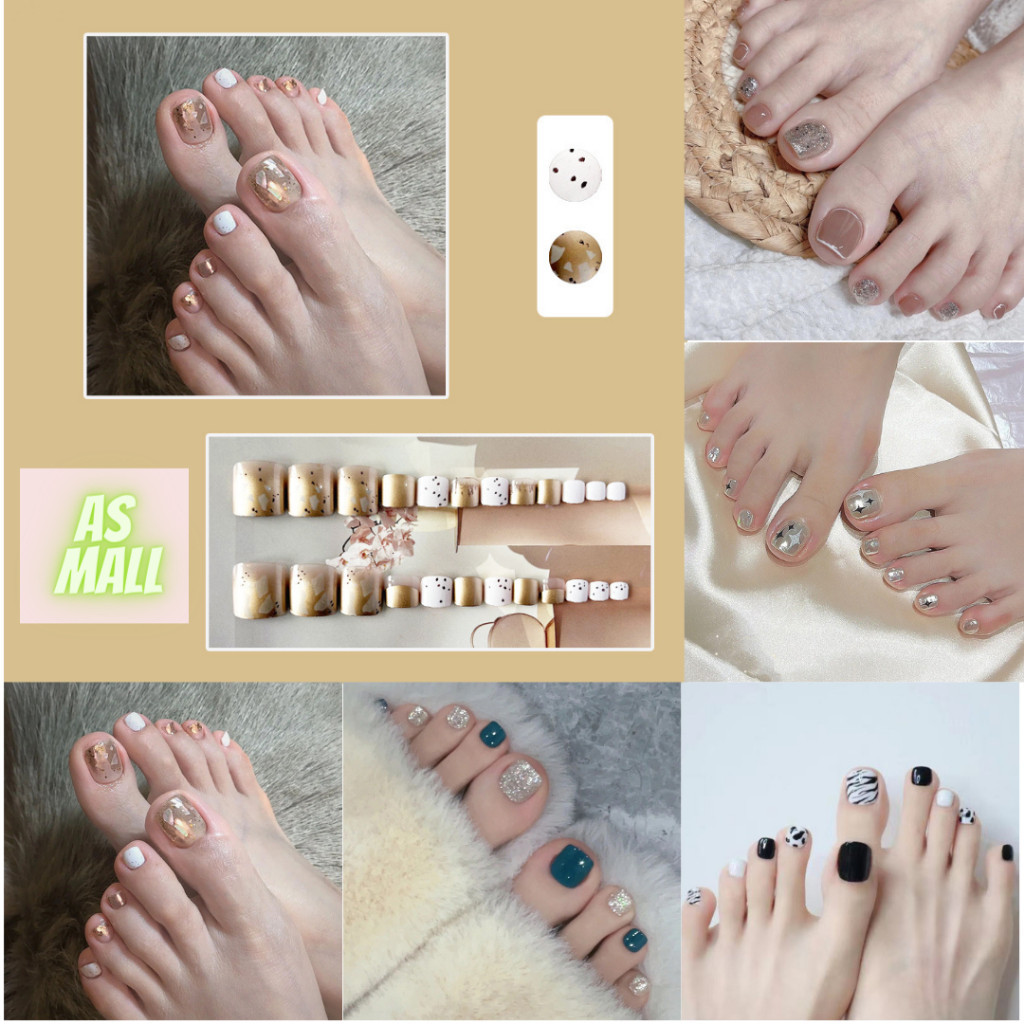DIY Kuku palsu kaki 3D isi 24pcs / kuku palsu kaki free lem waterproff nail art /kuku palsu kaki / n